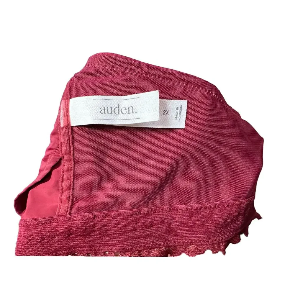 Auden Racerback Lace Maroon Burgundy Comfy Romantic Bralette Size 2XL